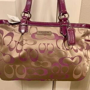 NWT Coach Women's Khaki and Rose Handbag
